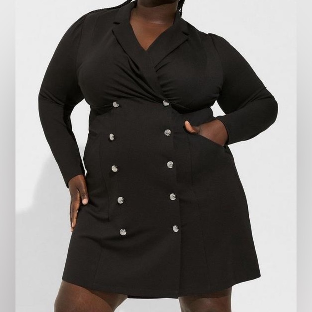 Torrid Mini Ponte Double Breasted Blazer Dress